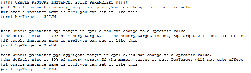 AnyBackup-CDM Oracle 挂载恢复自定义恢复实例 memory_target、sga_target、pga_target 参数值最佳实践